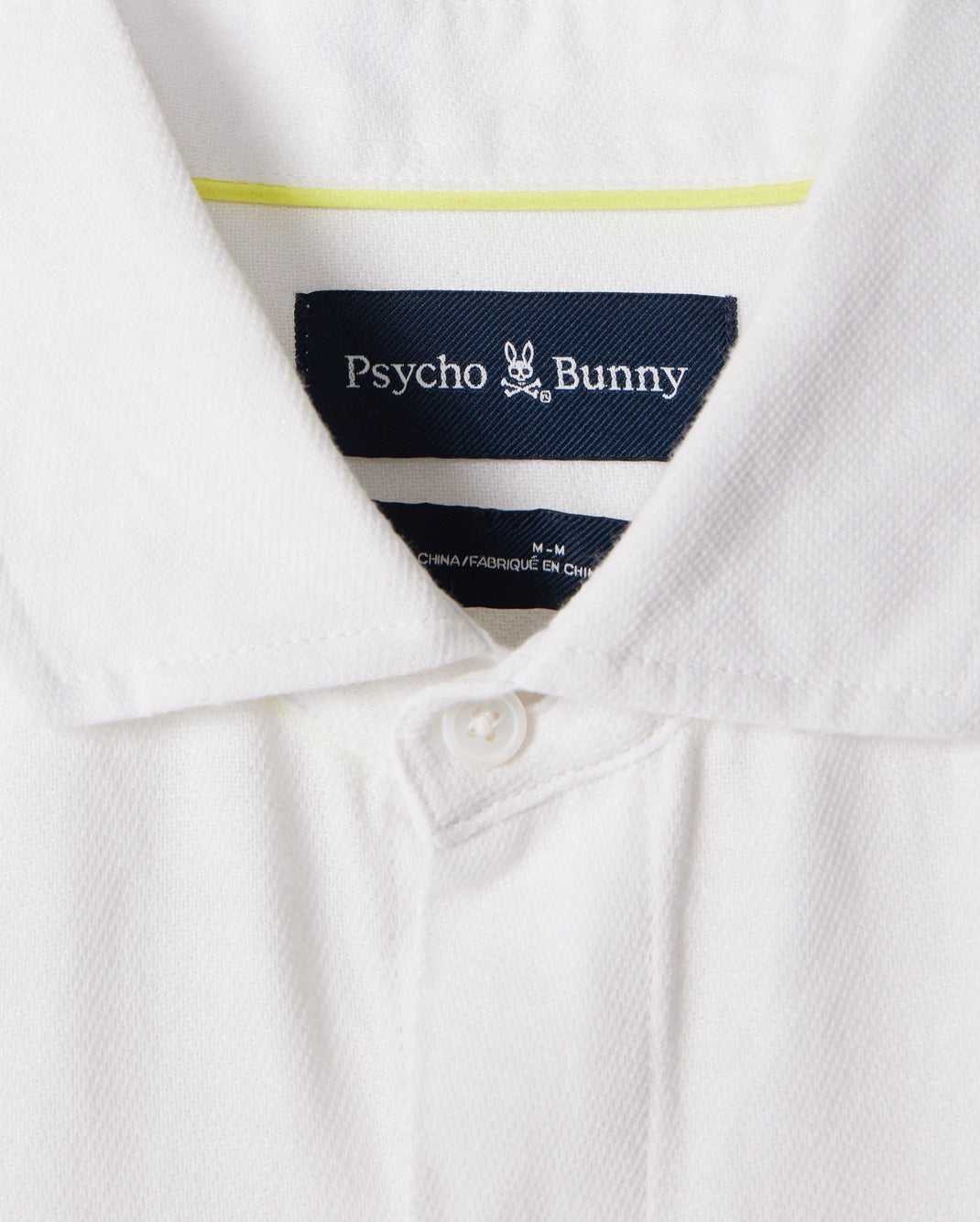 Chemises Psycho Bunny Cameron Linen Long Sleeve Shirt Blanche Homme | ECP-14713171